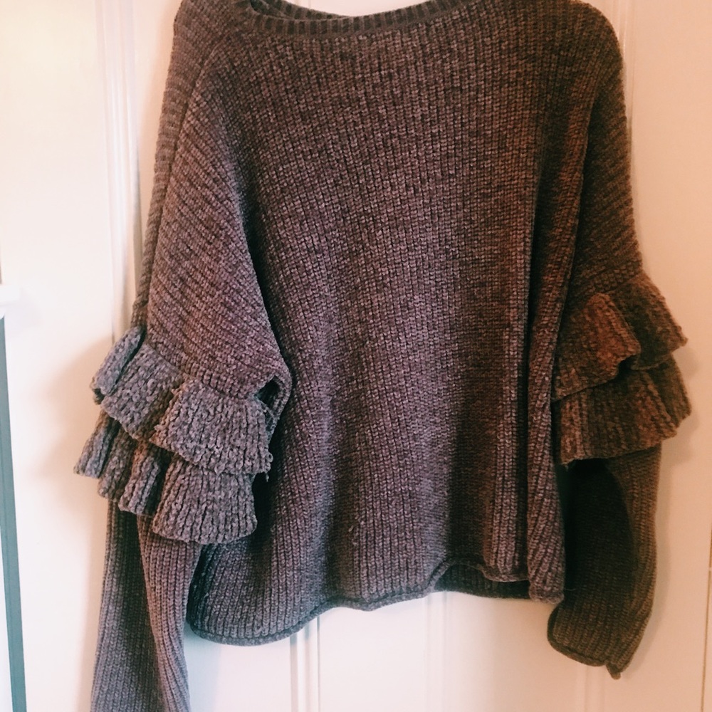 Slouchy wine colored sweater
